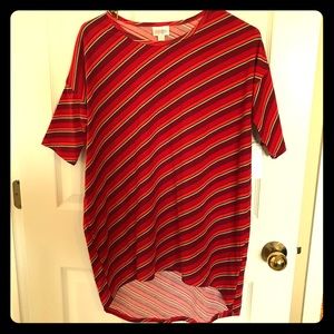 Red Striped Irma Tee by LulaRoe